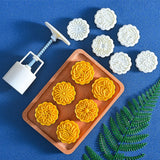 Round/Square Mooncake Mold Set Reusable Mid Autumn Festival Hand Pressure Pastry Moon Cake Mold